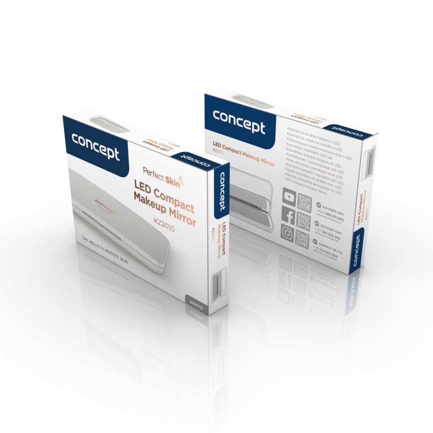 Concept KZ2010 - LED zsebtükör PERFECT SKIN LED/1,5W/5V 4500-5500K 300 mAh fehér