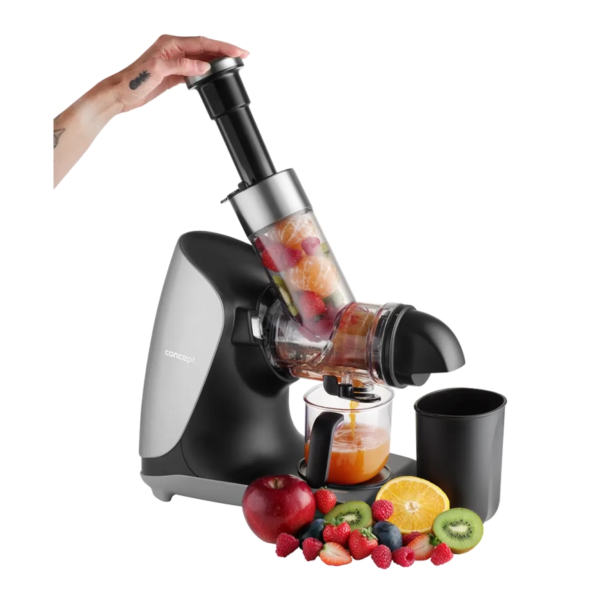 Concept LO7250 - Vízszintes csigás gyümölcsprés 200W/230V fekete/rozsdamentes acél
