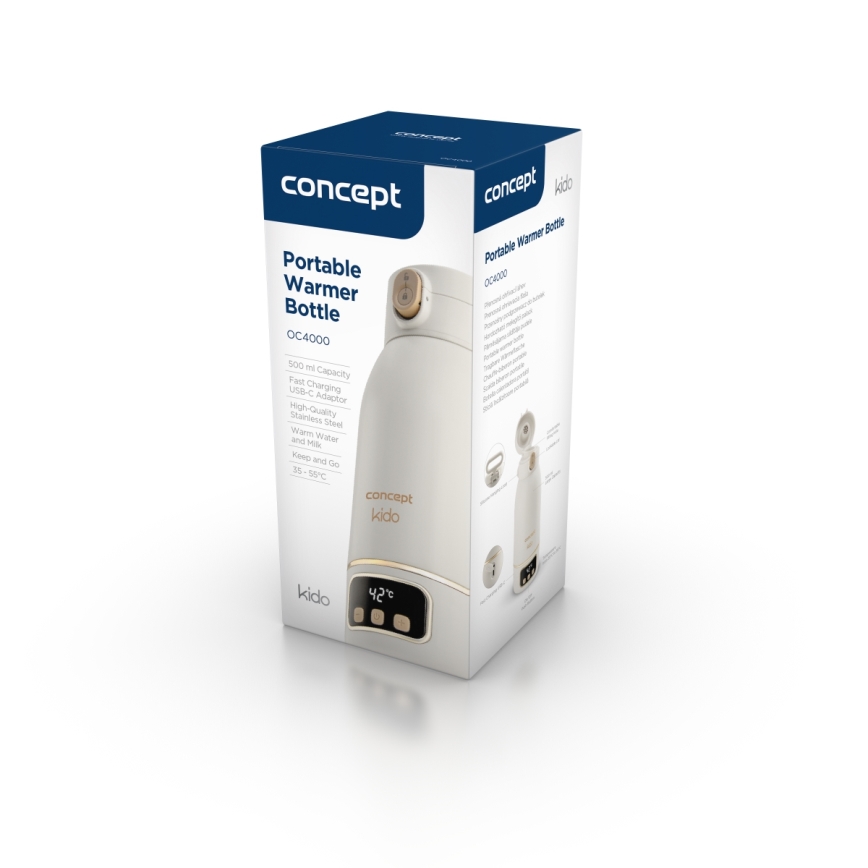 Concept OC4000 - KIDO utazó víz- és tejmelegítő 500 ml 36W/7,4V 5000 mAh bézs