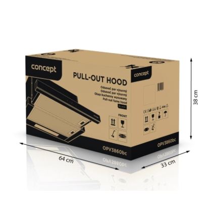 Concept OPV3860bc - 60 cm-es kihúzható páraelszívó, fekete