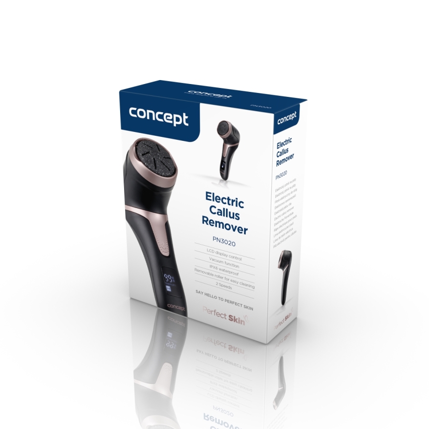 Concept PN3020 - PERFECT SKIN elektromos sarokreszelő 5V, 1200 mAh, IPX6, fekete/rózsaarany