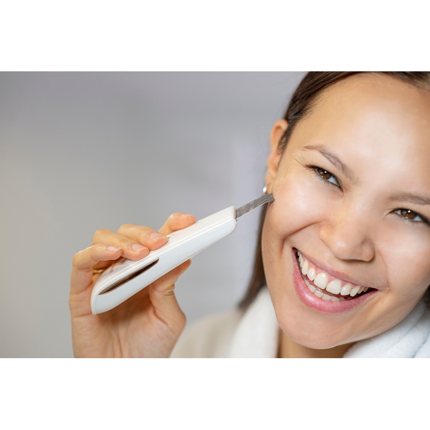 Concept PO2030 - Kozmetikai ultrahangos spatula PERFECT SKIN 2,5W/5V USB 600 mAh fehér