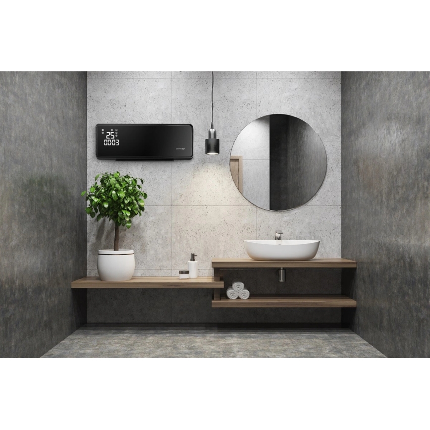 Concept QH4001 - Elektromos fűtőtest 1000/2000W IP22 fekete + távirányítóval