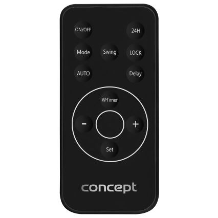 Concept QH4001 - Elektromos fűtőtest 1000/2000W IP22 fekete + távirányítóval