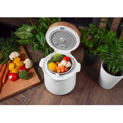 Concept RE3030 - Digitális rizsfőző 2 az 1-ben 380W/230V 1,5 l fehér/fa dekor
