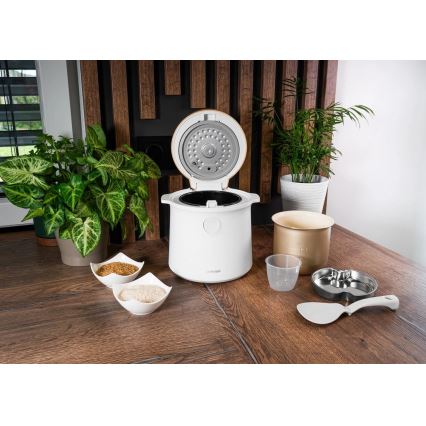 Concept RE3030 - Digitális rizsfőző 2 az 1-ben 380W/230V 1,5 l fehér/fa dekor