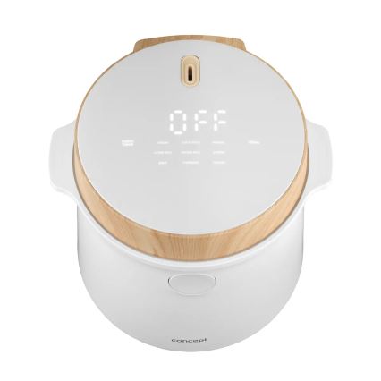 Concept RE3030 - Digitális rizsfőző 2 az 1-ben 380W/230V 1,5 l fehér/fa dekor