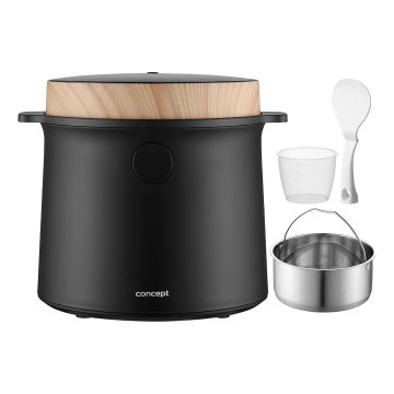 Concept RE4040 - Digitális rizsfőző 2 az 1-ben 450W/230V 2 l fekete/fa dekor