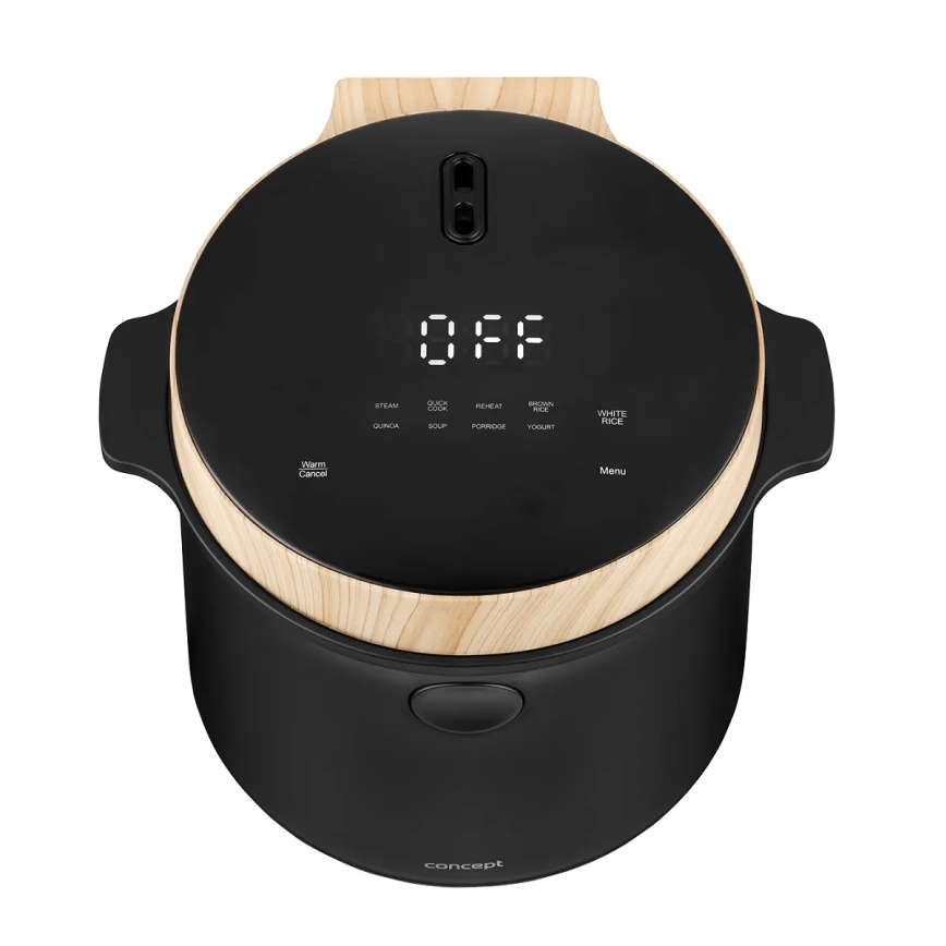 Concept RE4040 - Digitális rizsfőző 2 az 1-ben 450W/230V 2 l fekete/fa dekor