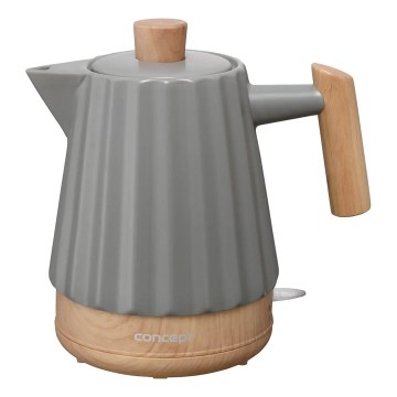 Concept RK0092 - Vízforraló 1,5 l 1500W/230V sötétszürke/fa dekor/kerámia