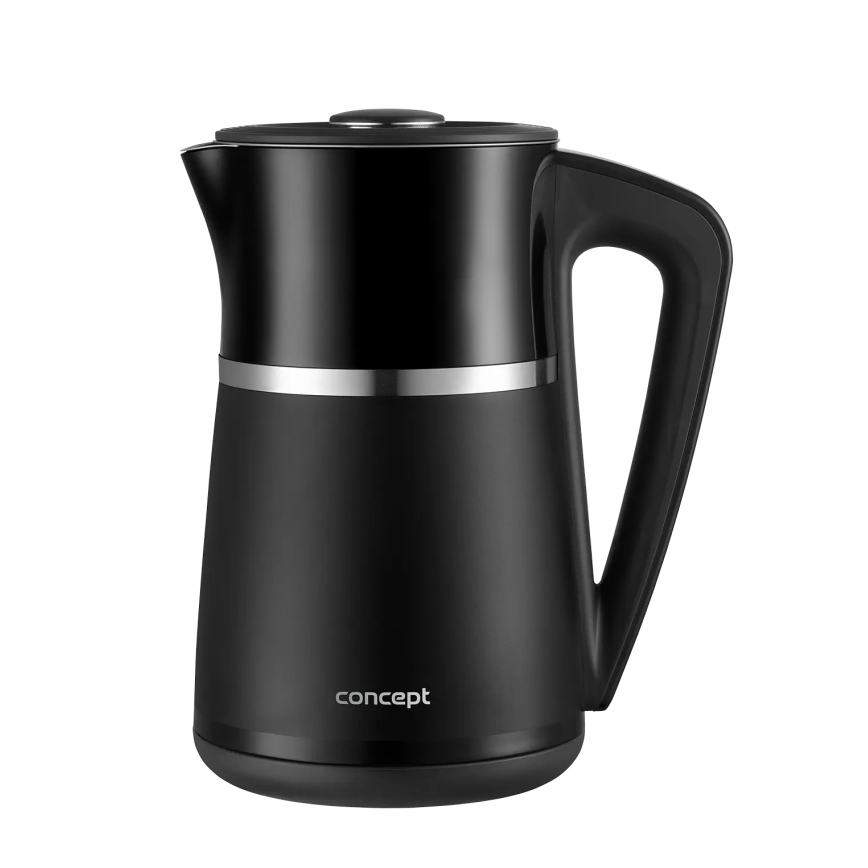 Concept RK3100 - Gyorsforraló hőmérséklet-szabályozással, 1,7 l, 2200W/230V, fekete