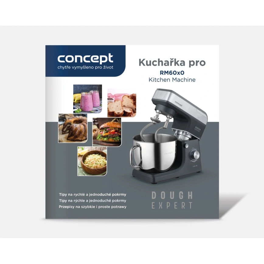 Concept RM6000 - Konyhai planetáris robotgép DOUGH EXPERT 1900W/230V antracit/rozsdamentes acél