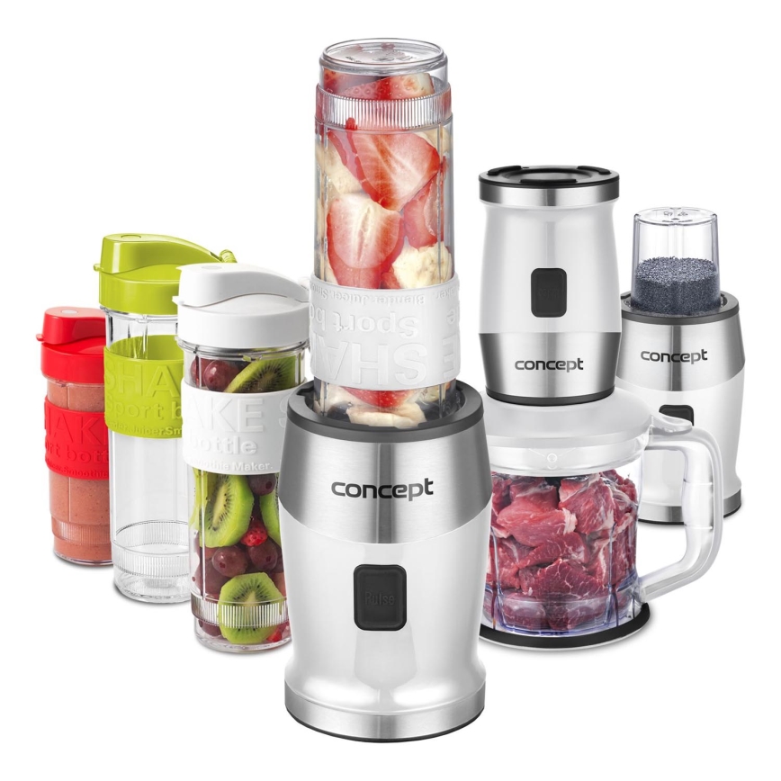 Concept SM3391 - Smoothie turmixgép kiegészítőkkel 700W/230V fehér