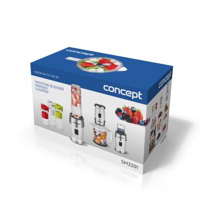 Concept SM3391 - Smoothie turmixgép kiegészítőkkel 700W/230V fehér