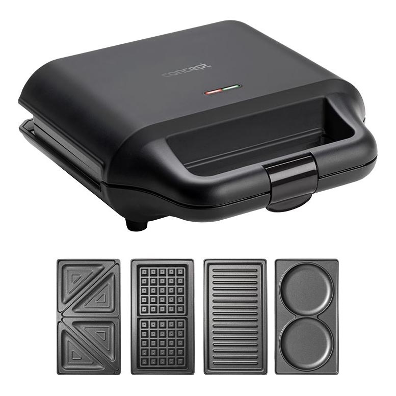 Concept SV3055 - Szendvics készítő 4in1 700W/230V fekete