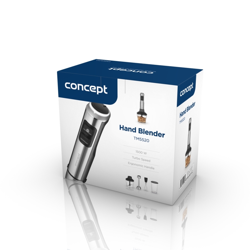 Concept TM5520 - Botmixer kiegészítőkkel 1500W/230V fekete/rozsdamentes