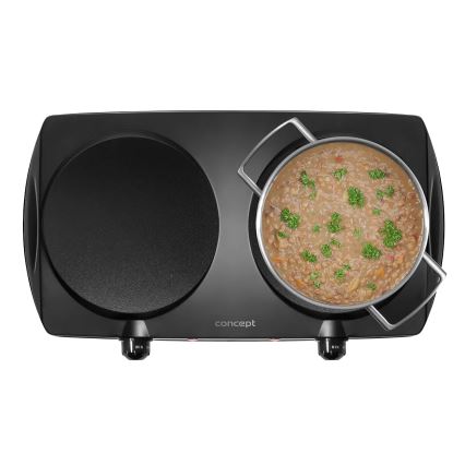 Concept VE3060 - Kétlapos elektromos főzőlap 2500W/230V fekete