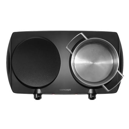 Concept VE3060 - Kétlapos elektromos főzőlap 2500W/230V fekete