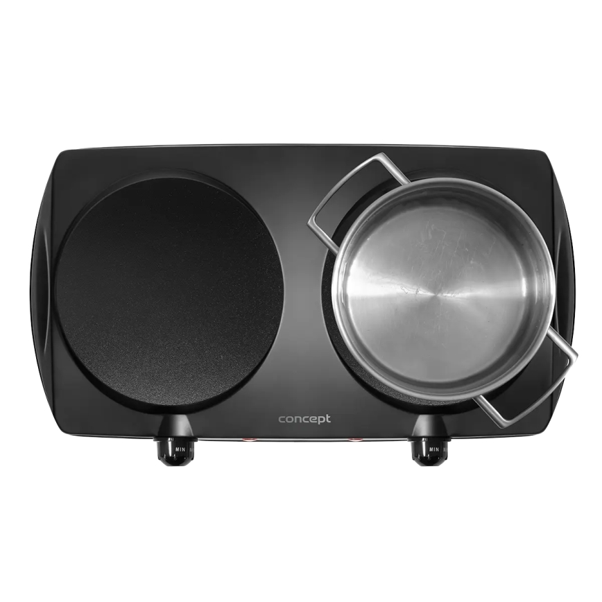 Concept VE3060 - Kétlapos elektromos főzőlap 2500W/230V fekete