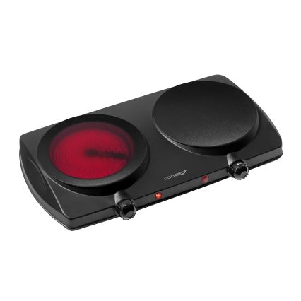 Concept VE3060 - Kétlapos elektromos főzőlap 2500W/230V fekete
