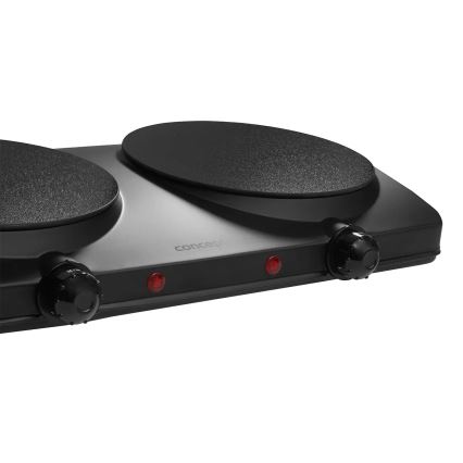 Concept VE3060 - Kétlapos elektromos főzőlap 2500W/230V fekete
