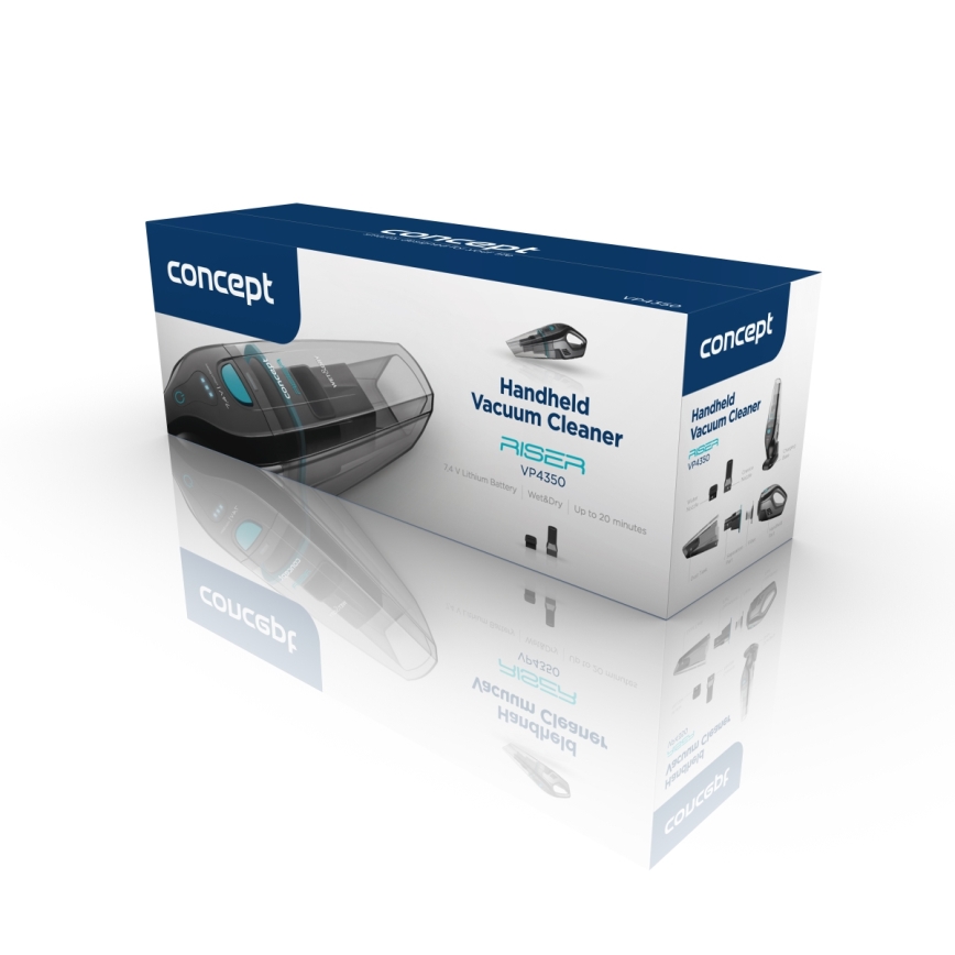 Concept VP4350 - Nedves és száraz RISER kézi porszívó 50W/7,4V 2200 mAh fekete