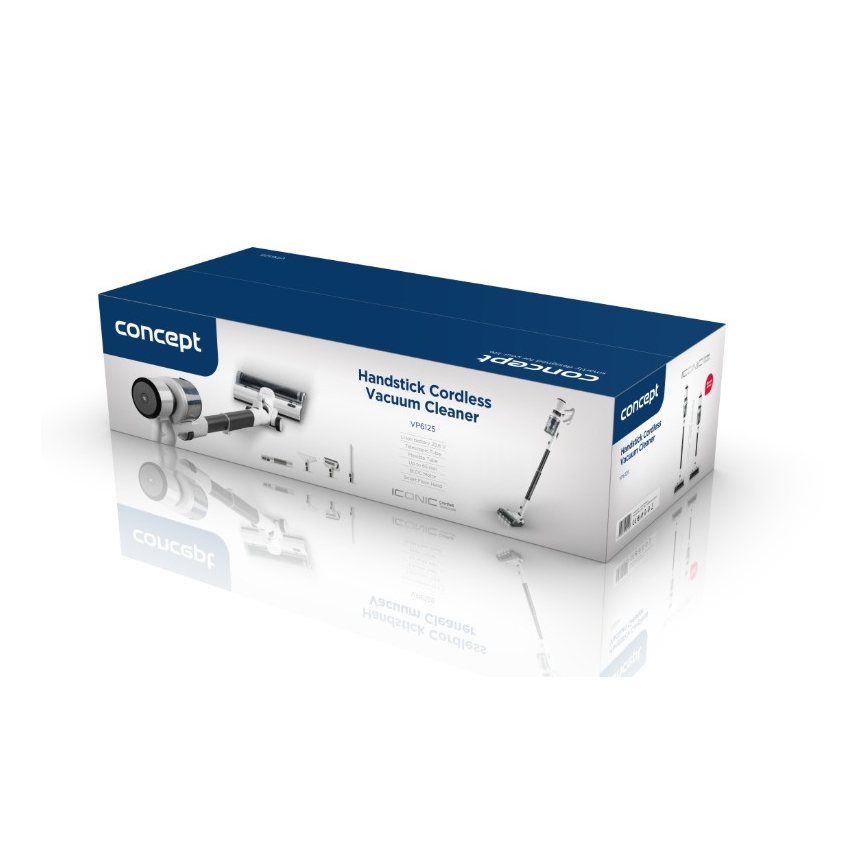 Concept VP6125 - 2 az 1-ben rúdporszívó ICONIC Comfort Telescope 400W/29,6V 2000 mAh fehér