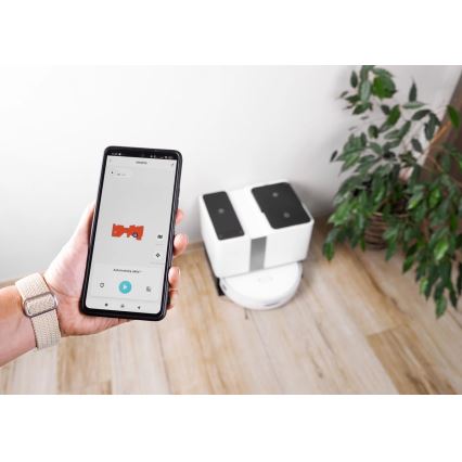 Concept VR4050 - Okos 2 az 1-ben robotporszívó és felmosó OPTIMUS AQUA PRO LASER 3D 600W/230V 5200 mAh Wi-Fi fehér