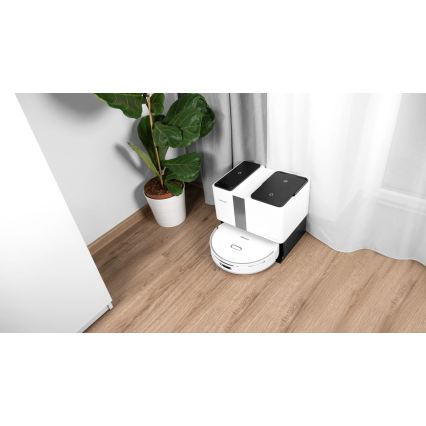 Concept VR4050 - Okos 2 az 1-ben robotporszívó és felmosó OPTIMUS AQUA PRO LASER 3D 600W/230V 5200 mAh Wi-Fi fehér