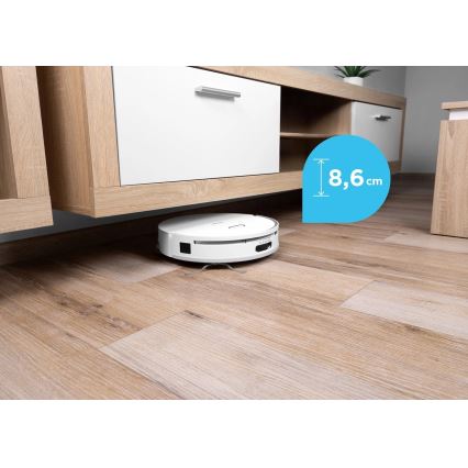 Concept VR4050 - Okos 2 az 1-ben robotporszívó és felmosó OPTIMUS AQUA PRO LASER 3D 600W/230V 5200 mAh Wi-Fi fehér