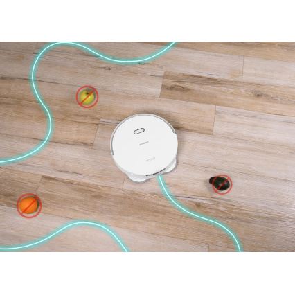 Concept VR4050 - Okos 2 az 1-ben robotporszívó és felmosó OPTIMUS AQUA PRO LASER 3D 600W/230V 5200 mAh Wi-Fi fehér
