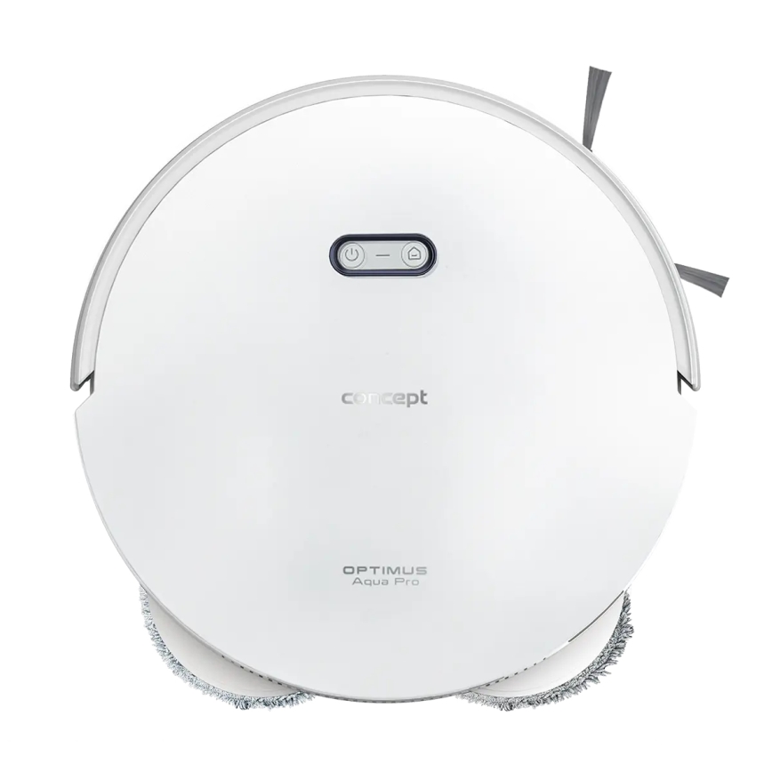Concept VR4050 - Okos 2 az 1-ben robotporszívó és felmosó OPTIMUS AQUA PRO LASER 3D 600W/230V 5200 mAh Wi-Fi fehér