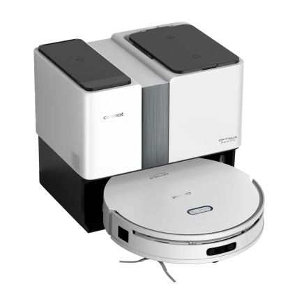 Concept VR4050 - Okos 2 az 1-ben robotporszívó és felmosó OPTIMUS AQUA PRO LASER 3D 600W/230V 5200 mAh Wi-Fi fehér