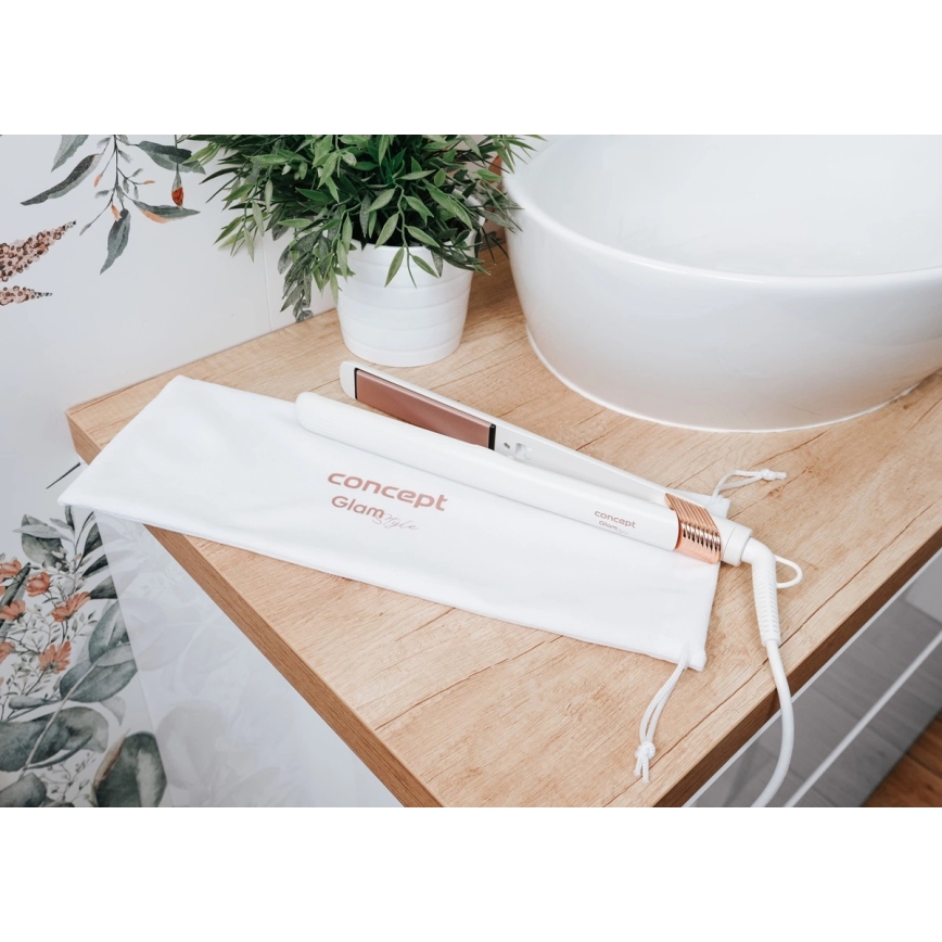 Concept VZ2110 - Hajvasaló GLAM STYLE 48W/230V fehér/rózsaarany