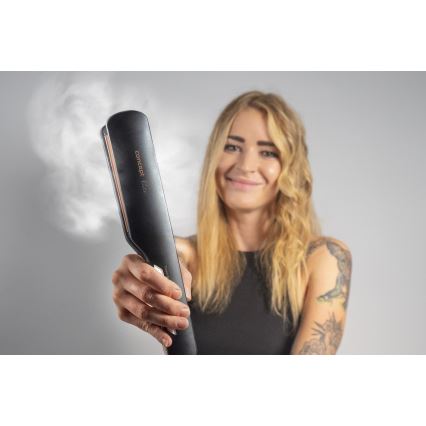 Concept VZ6010 - Gőzölős hajvasaló LED kijelzővel ELITE STEAM BOOST 54W/230V fekete