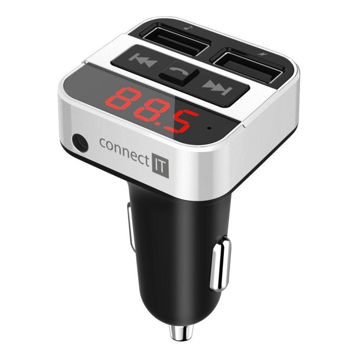 CONNECT IT CCC-8800-SL - autós FM adó kihangosító funkcióval, fekete/ezüst