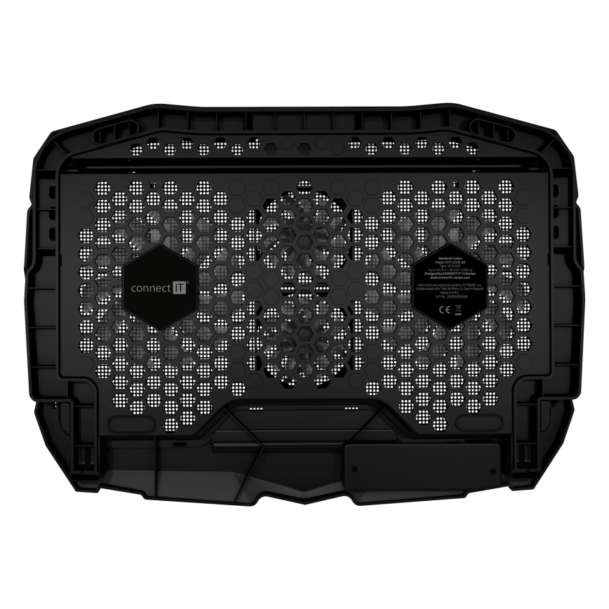 CONNECT IT CCP-2200-BK - Hűtő tartó laptophoz 4x ventilátor 2xUSB fekete/kék