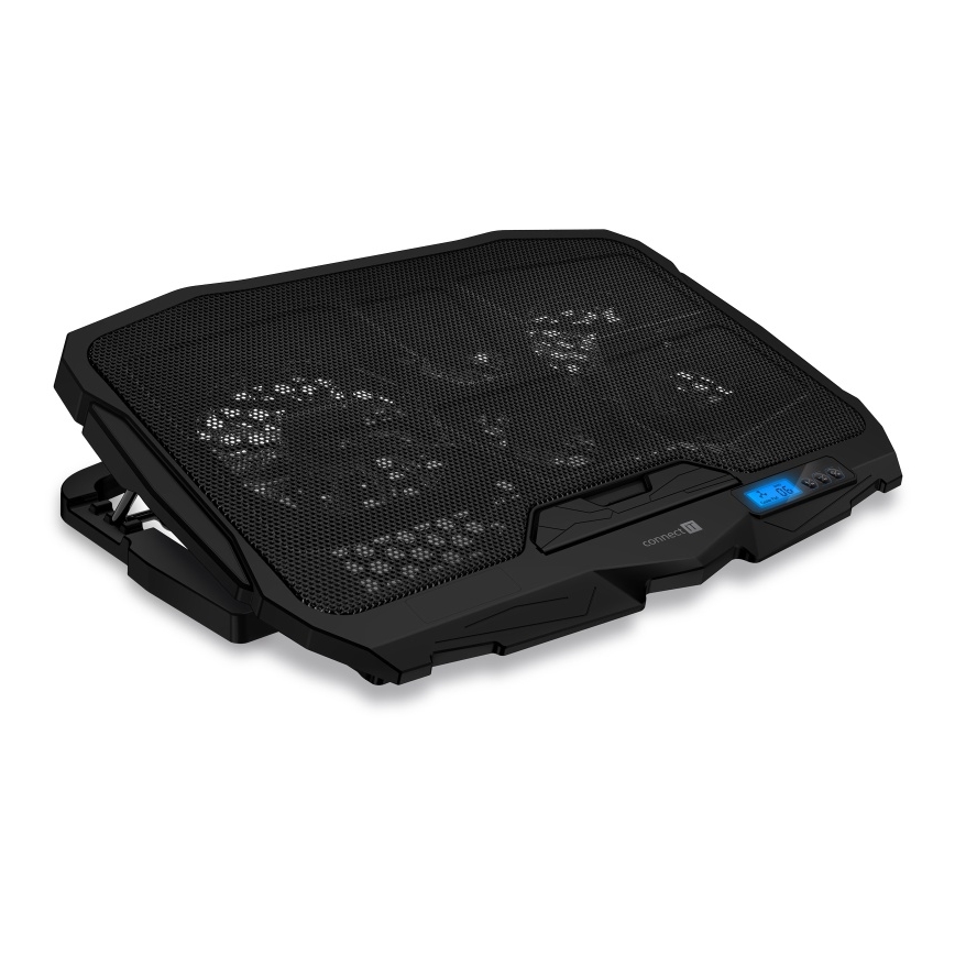 CONNECT IT CCP-2200-BK - Hűtő tartó laptophoz 4x ventilátor 2xUSB fekete/kék