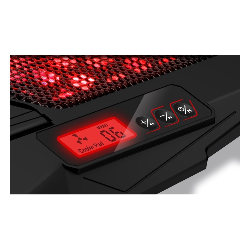 CONNECT IT CCP-2200-RD - Hűtő tartó laptophoz 4x ventilátor 2xUSB fekete/piros