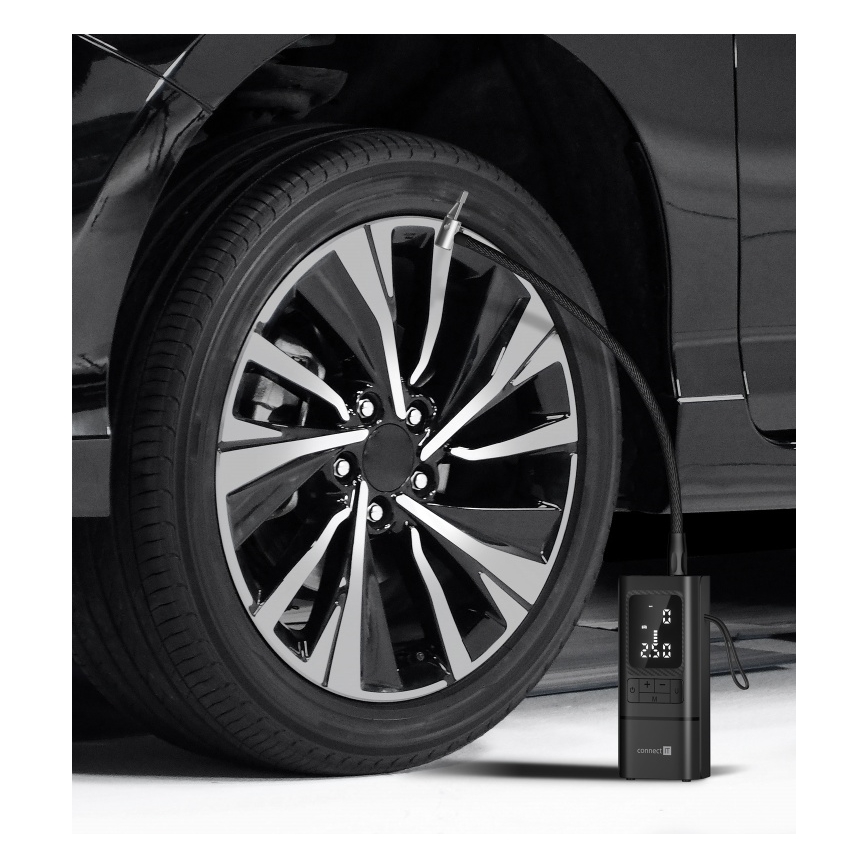 CONNECT IT CFF-4500-BK - Digitális zsebméretű kompresszor AirFlow 80W/6000 mAh fekete