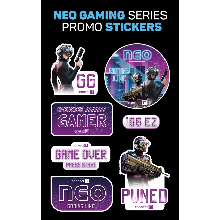 CONNECT IT CHP-3595-WH - LED RGB Vezetékes gamer fejhallgató mikrofonnal fehér/fekete