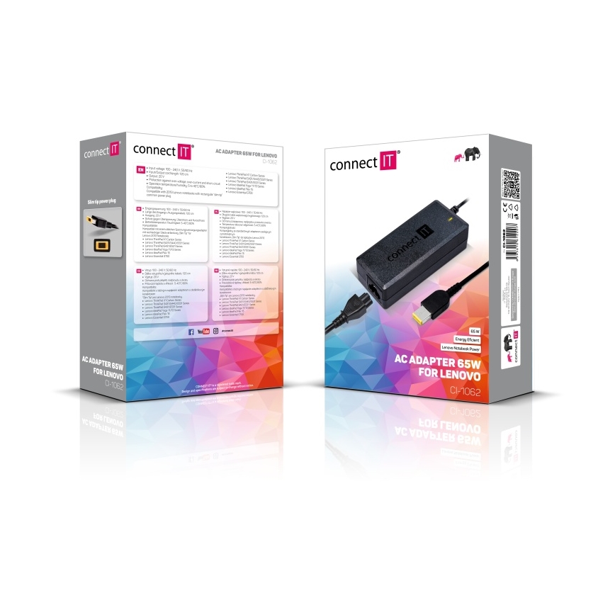 CONNECT IT CI-1062 - Hálózati adapter Lenovo laptopokhoz 65W