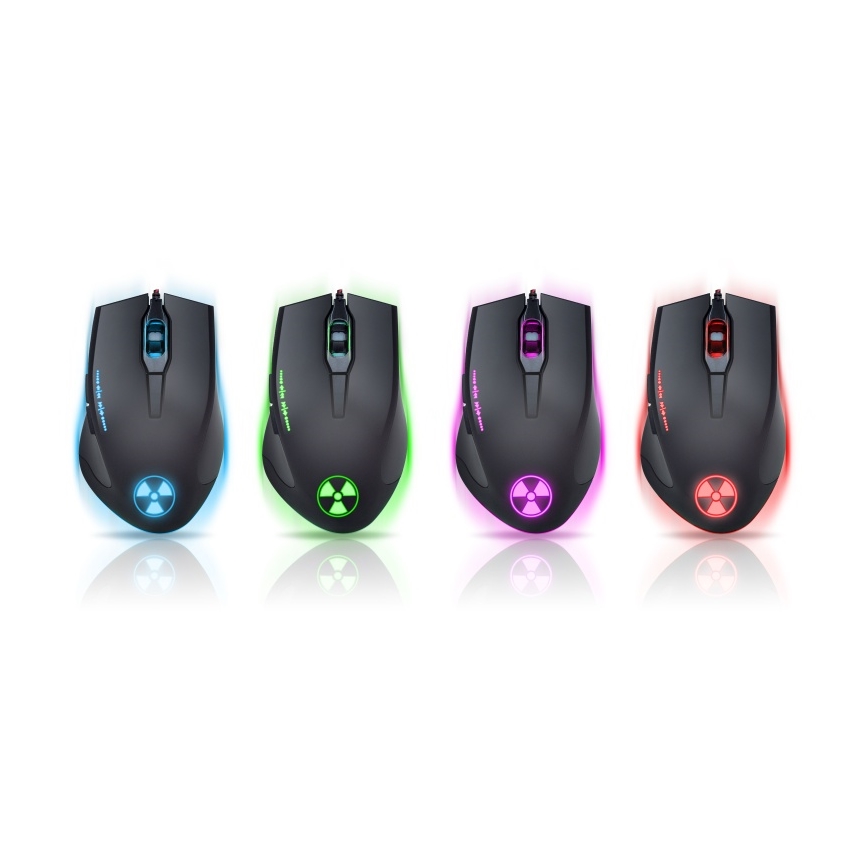 CONNECT IT CI-1128 - LED Vezetékes gamer egér 1000/1200/1600/3200 DPI fekete