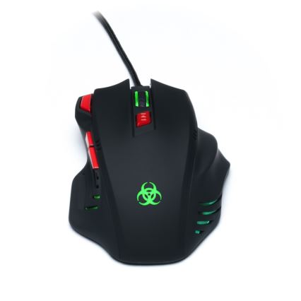 CONNECT IT CI-191 - LED Vezetékes gamer egér 800/1600/2400/3200 DPI fekete