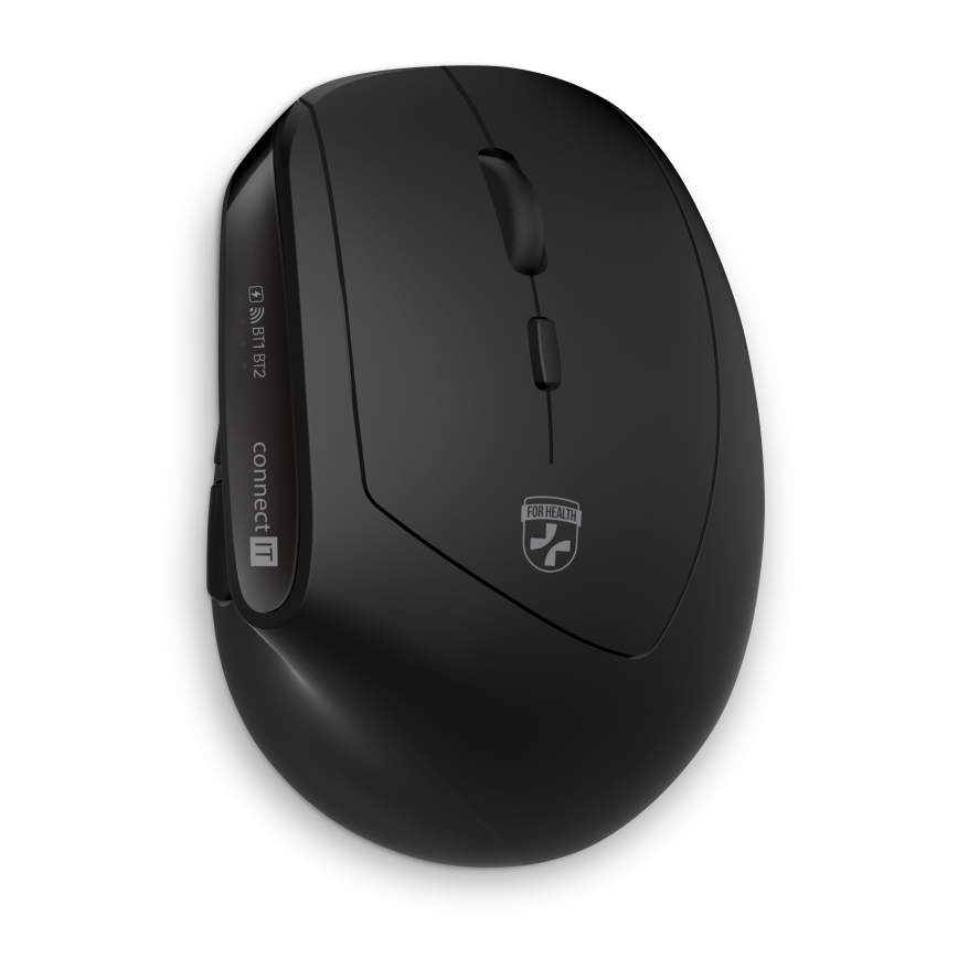 CONNECT IT CKM-6010-CS - Ergonomikus vezeték nélküli billentyűzet és egér 800/1200/1600/2400 DPI cseh/szlovák lokalizációval 1xAA + 2xAAA fekete