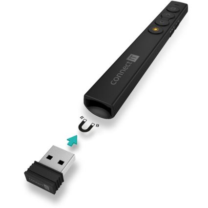 CONNECT IT CLP-2050-BK - Vezeték nélküli prezentátor lézermutatóval 1xAAA