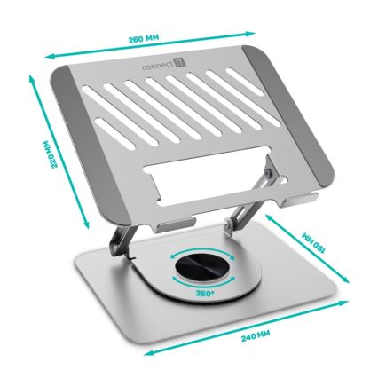 CONNECT IT CMF-2100-SL - Forgó laptop állvány ezüst