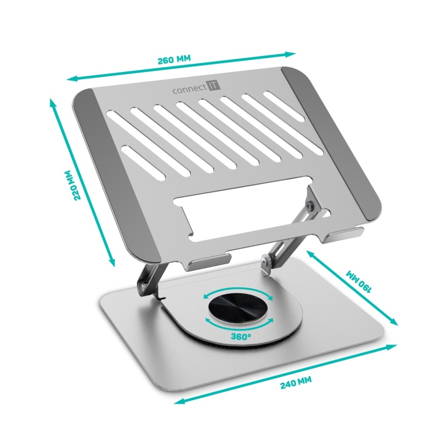 CONNECT IT CMF-2100-SL - Forgó laptop állvány ezüst