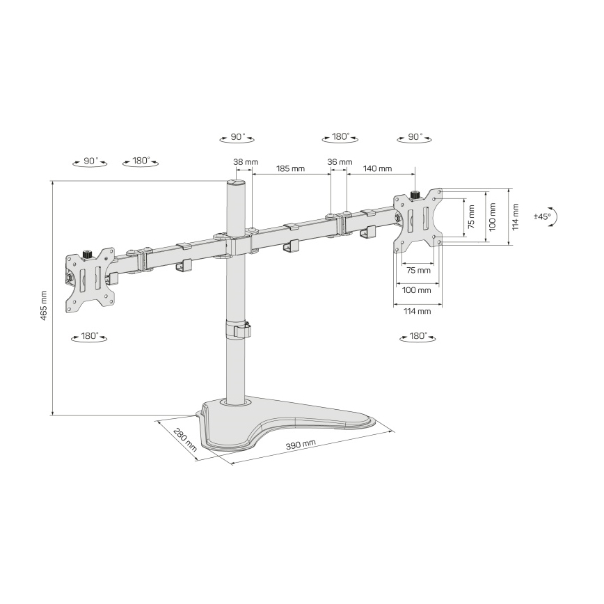 CONNECT IT CMF-3204-BK - Univerzális tartó 2 monitorhoz 13-32” fekete