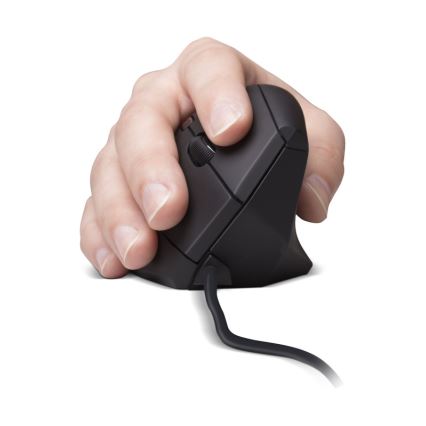 CONNECT IT CMO-2500-BK - Ergonomikus vezetékes Verti Wire egér, 1000/1600 DPI, fekete